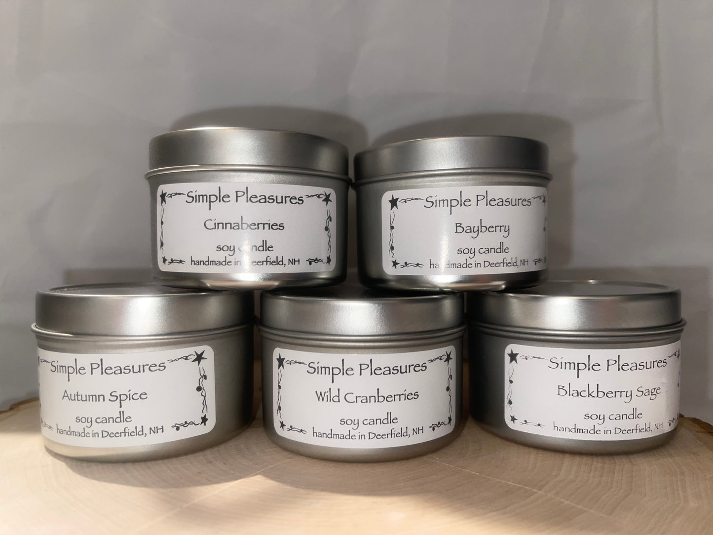Assorted Soy Candles Small Tin- Simple Pleasures Online